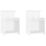 NNEVL Bed Cabinets 2 pcs White 40x35x60 cm Chipboard