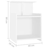 NNEVL Bed Cabinets 2 pcs White 40x35x60 cm Chipboard