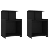 NNEVL Bed Cabinets 2 pcs Black 40x35x60 cm Chipboard