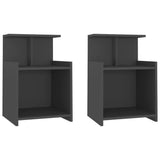 NNEVL Bed Cabinets 2 pcs Grey 40x35x60 cm Chipboard