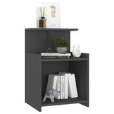 NNEVL Bed Cabinets 2 pcs Grey 40x35x60 cm Chipboard