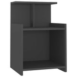 NNEVL Bed Cabinets 2 pcs Grey 40x35x60 cm Chipboard