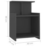 NNEVL Bed Cabinets 2 pcs Grey 40x35x60 cm Chipboard