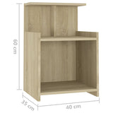NNEVL Bed Cabinet Sonoma Oak 40x35x60 cm Chipboard