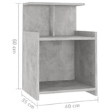 NNEVL Bed Cabinet Concrete Grey 40x35x60 cm Chipboard