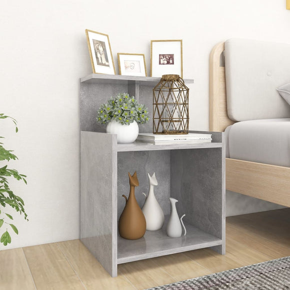 NNEVL Bed Cabinet Concrete Grey 40x35x60 cm Chipboard