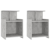 NNEVL Bed Cabinets 2 pcs Concrete Grey 40x35x60 cm Chipboard