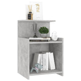 NNEVL Bed Cabinets 2 pcs Concrete Grey 40x35x60 cm Chipboard