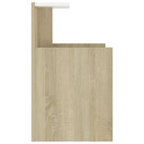 NNEVL Bed Cabinet White and Sonoma Oak 40x35x60 cm Chipboard