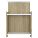 NNEVL Bed Cabinets 2 pcs White and Sonoma Oak 40x35x60 cm Chipboard