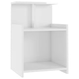 NNEVL Bed Cabinet High Gloss White 40x35x60 cm Chipboard