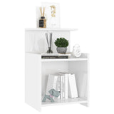 NNEVL Bed Cabinet High Gloss White 40x35x60 cm Chipboard