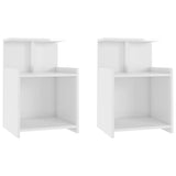 NNEVL Bed Cabinets 2 pcs High Gloss White 40x35x60 cm Chipboard