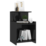 NNEVL Bed Cabinet High Gloss Black 40x35x60 cm Chipboard