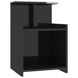 NNEVL Bed Cabinets 2 pcs High Gloss Black 40x35x60 cm Chipboard