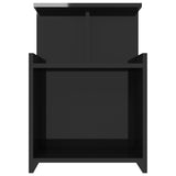 NNEVL Bed Cabinets 2 pcs High Gloss Black 40x35x60 cm Chipboard