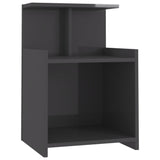 NNEVL Bed Cabinet High Gloss Grey 40x35x60 cm Chipboard