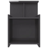 NNEVL Bed Cabinet High Gloss Grey 40x35x60 cm Chipboard