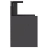 NNEVL Bed Cabinet High Gloss Grey 40x35x60 cm Chipboard