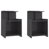 NNEVL Bed Cabinets 2 pcs High Gloss Grey 40x35x60 cm Chipboard