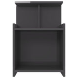 NNEVL Bed Cabinets 2 pcs High Gloss Grey 40x35x60 cm Chipboard