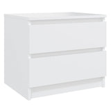 NNEVL Bed Cabinet White 50x39x43.5 cm Chipboard