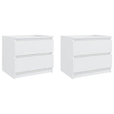 NNEVL Bed Cabinets 2 pcs White 50x39x43.5 cm Chipboard
