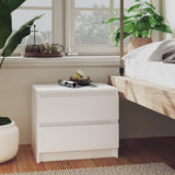 NNEVL Bed Cabinets 2 pcs White 50x39x43.5 cm Chipboard