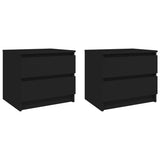 NNEVL Bed Cabinets 2 pcs Black 50x39x43.5 cm Chipboard