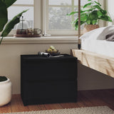 NNEVL Bed Cabinets 2 pcs Black 50x39x43.5 cm Chipboard