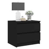 NNEVL Bed Cabinets 2 pcs Black 50x39x43.5 cm Chipboard