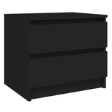 NNEVL Bed Cabinets 2 pcs Black 50x39x43.5 cm Chipboard