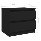 NNEVL Bed Cabinets 2 pcs Black 50x39x43.5 cm Chipboard