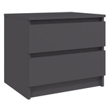 NNEVL Bed Cabinet Grey 50x39x43.5 cm Chipboard