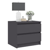 NNEVL Bed Cabinet Grey 50x39x43.5 cm Chipboard