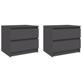NNEVL Bed Cabinets 2 pcs Grey 50x39x43.5 cm Chipboard