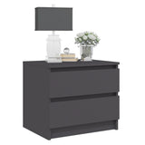 NNEVL Bed Cabinets 2 pcs Grey 50x39x43.5 cm Chipboard