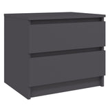 NNEVL Bed Cabinets 2 pcs Grey 50x39x43.5 cm Chipboard
