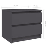 NNEVL Bed Cabinets 2 pcs Grey 50x39x43.5 cm Chipboard