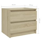 NNEVL Bed Cabinets 2 pcs Sonoma Oak 50x39x43.5 cm Chipboard