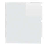 NNEVL Bed Cabinet High Gloss White 50x39x43.5 cm Chipboard
