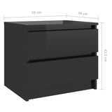 NNEVL Bed Cabinet High Gloss Black 50x39x43.5 cm Chipboard