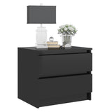 NNEVL Bed Cabinets 2 pcs High Gloss Black 50x39x43.5 cm Chipboard