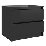 NNEVL Bed Cabinets 2 pcs High Gloss Black 50x39x43.5 cm Chipboard