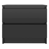 NNEVL Bed Cabinets 2 pcs High Gloss Black 50x39x43.5 cm Chipboard