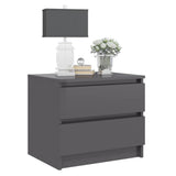 NNEVL Bed Cabinet High Gloss Grey 50x39x43.5 cm Chipboard