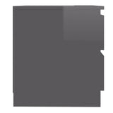 NNEVL Bed Cabinet High Gloss Grey 50x39x43.5 cm Chipboard