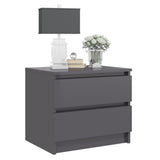 NNEVL Bed Cabinets 2 pcs High Gloss Grey 50x39x43.5 cm Chipboard