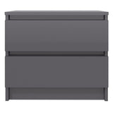 NNEVL Bed Cabinets 2 pcs High Gloss Grey 50x39x43.5 cm Chipboard
