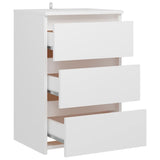 NNEVL Bed Cabinet White 40x35x62.5 cm Chipboard